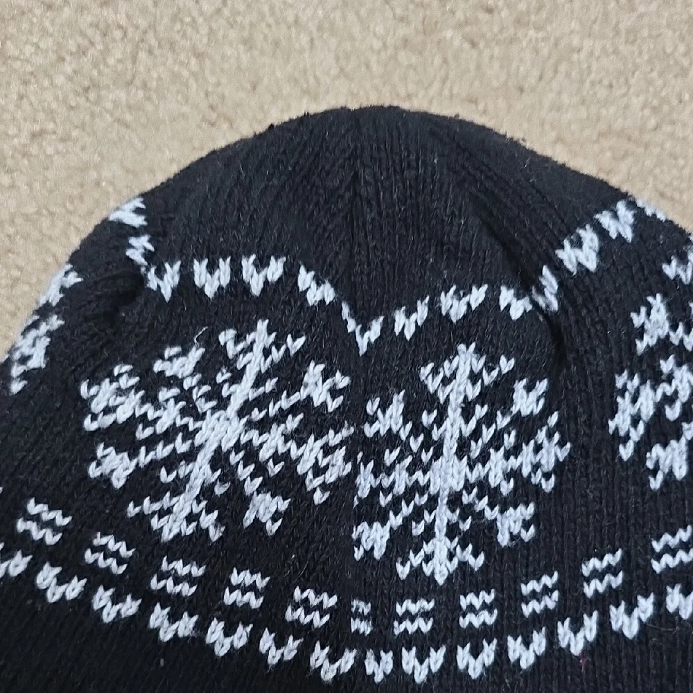 Black and White Snowflake Beanie